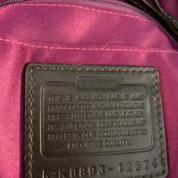 Coach Signature Large Zoe F12674 Dk Brown - Picture 5 of 5